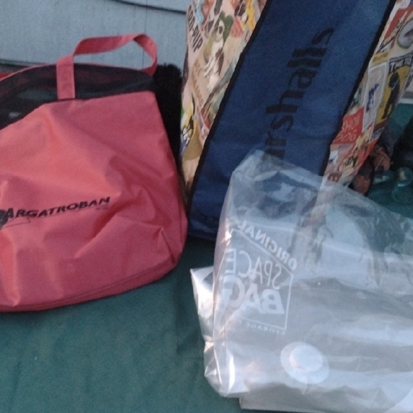 Red Tote Bag/Jumbo Space Bag&Large Dog Print Bag - Picture 1 of 8